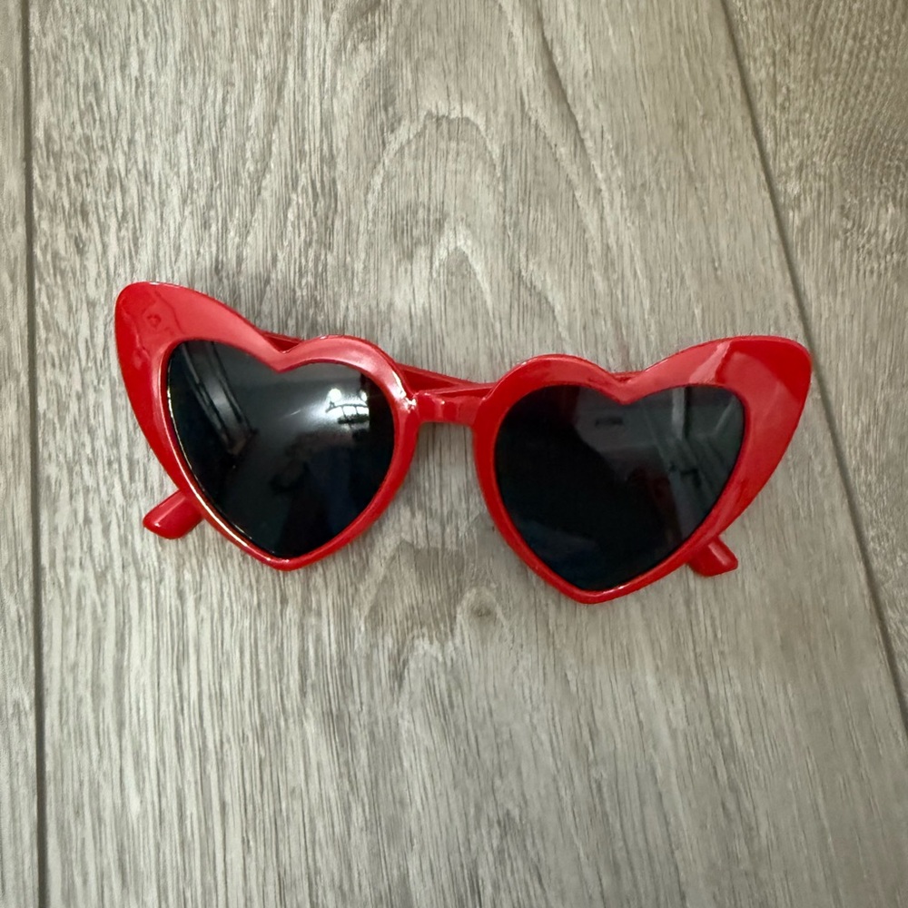 Heart-Shaped Red Sunglasses